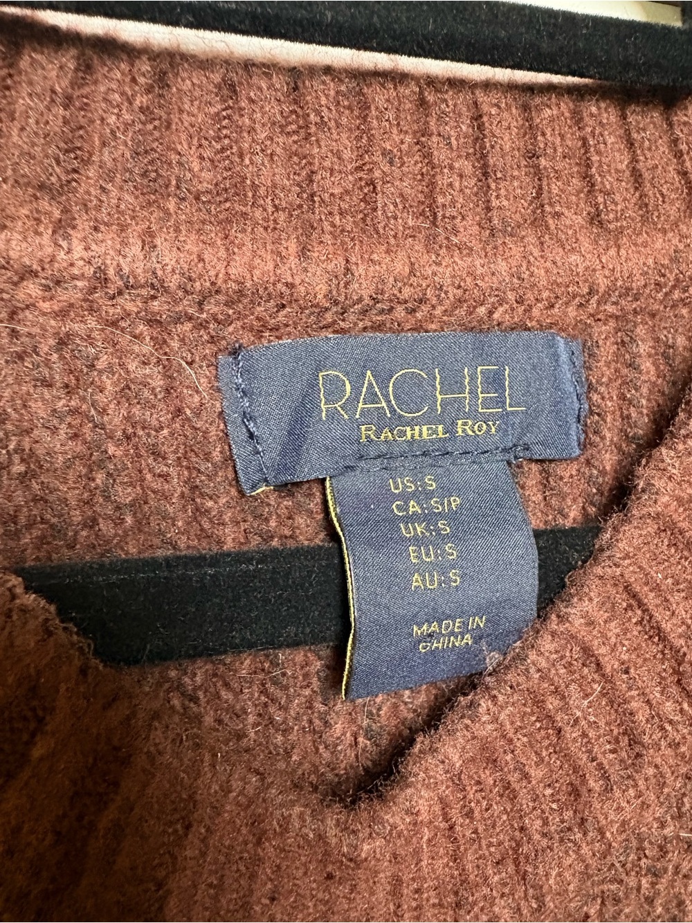 RACHEL Rachel Roy Brown Ribbed Crew Neck Sweater